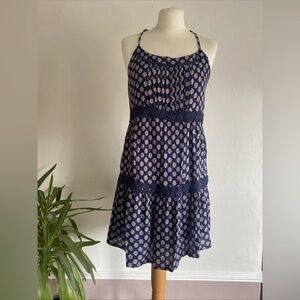 Hollister Navy and White Floral Mini Dress
